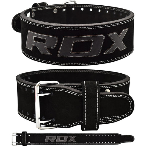 RDX BLACK LEATHER POWERLIFTING BELT-1